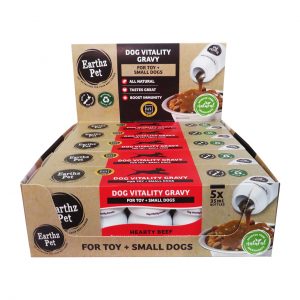 Earthz Pet Dog Vitality Gravy 55ml 5 x 35ml Boxes Hearty Beef
