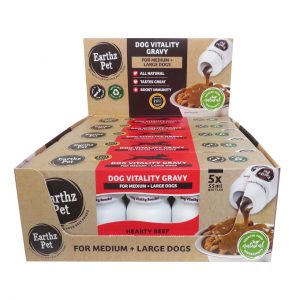 Earthz Pet Dog Vitality Gravy 55ml 5 x 55ml Boxes Hearty Beef